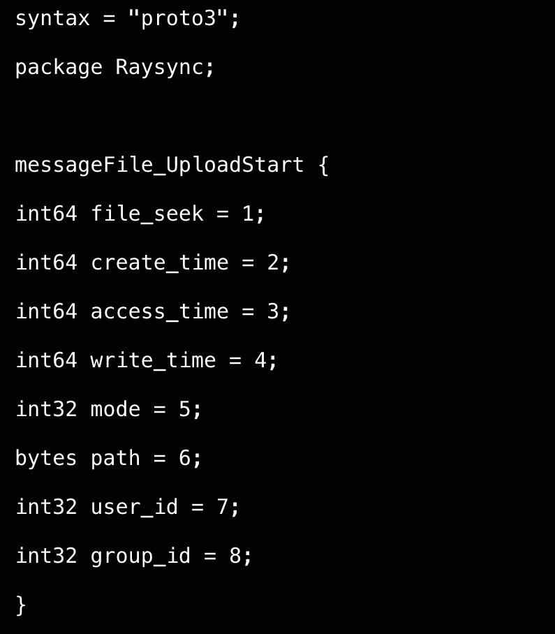 Raysync utilize ProtoBuf for efficient data transfer